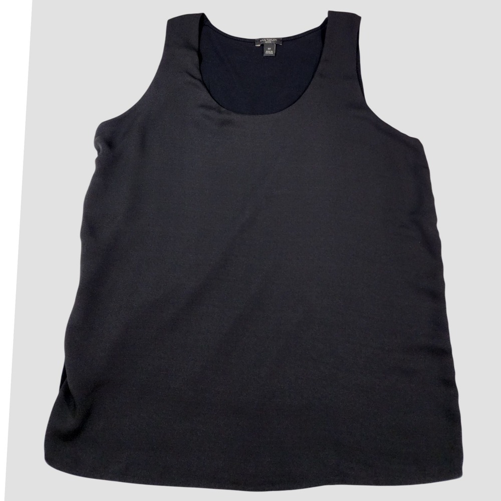 Ann Taylor Tank MP Black Mixed Media Workwear Business Casual